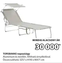 JYSK TORSBAKKE napozóágy ajánlat