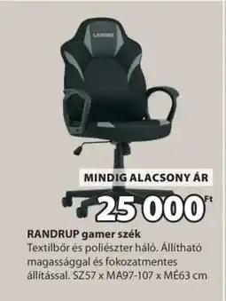 JYSK RANDRUP gamer szék ajánlat