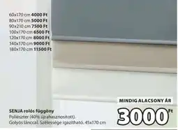 JYSK SENJA ROLÓS FÜGGÖNY ajánlat