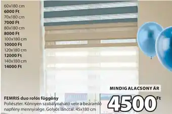 JYSK FEMRIS DUO ROLÓS FÜGGÖNY ajánlat