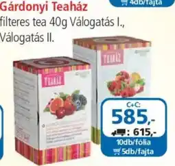 ÁRKLUB Gárdonyi Teaház filteres tea ajánlat
