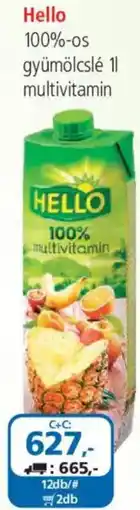 ÁRKLUB Hello 100%-os gyümölcslé multivitamin ajánlat