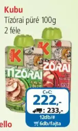 ÁRKLUB Kubu Tízórai püré ajánlat