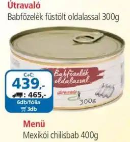 ÁRKLUB Útravaló Babfőzelék füstölt oldalassal ajánlat