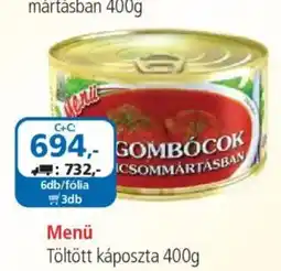 ÁRKLUB Menü töltött káposzta ajánlat