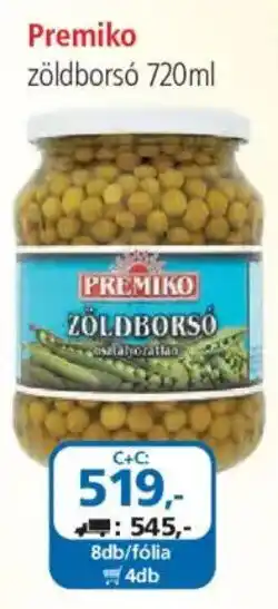 ÁRKLUB Premiko zöldborsó ajánlat