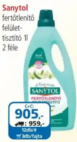 ÁRKLUB Sanytol fertőtlenítő felülettisztító ajánlat