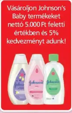 ÁRKLUB Johnson's Baby termékek ajánlat