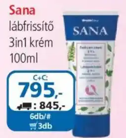 ÁRKLUB Sana lábfrissítő 3in1 krém ajánlat