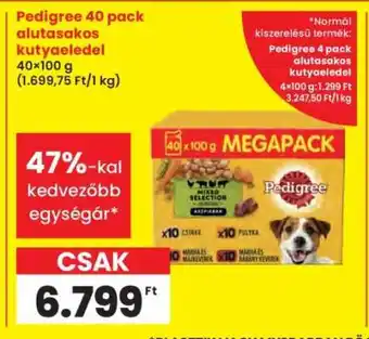 Pedigree 40 pack alutasakos kutyaeledel