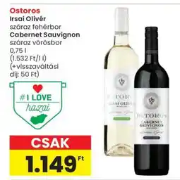 Spar Ostoros Irsai Olivér / Cabernet Sauvignon ajánlat