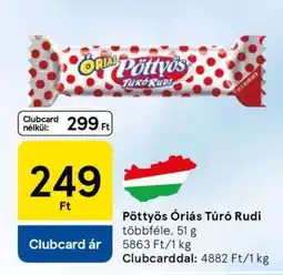 Tesco Pöttyös Óriás Túró Rudi ajánlat