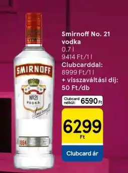 Tesco Smirnoff No. 21 vodka ajánlat