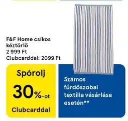 Tesco F&F Home csíkos kéztörlő ajánlat
