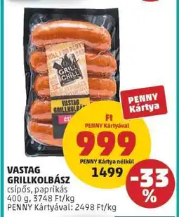 PENNY Vastag Grillkolbász ajánlat