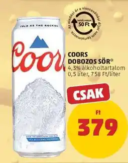 PENNY COORS DOBOZOS SÖR ajánlat