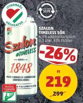 PENNY Szalon Timeless Sör ajánlat
