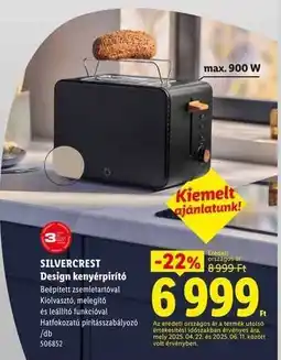 Lidl SILVERCREST Design kenyérpirító ajánlat