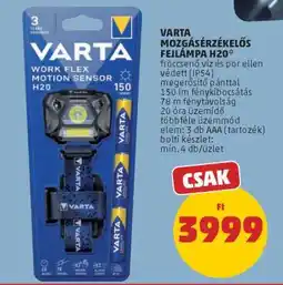 PENNY VARTA Mozgásérzékelős Fejlámpa H20 ajánlat