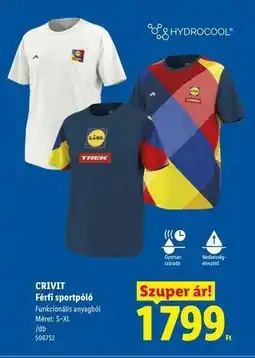 Lidl CRIVIT Férfi sportpóló ajánlat
