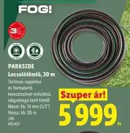 Lidl PARKSIDE Locsolótömlő, 30 m ajánlat