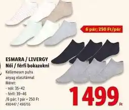 Lidl ESMARA / LIVERGY Női / férfi bokazokni ajánlat
