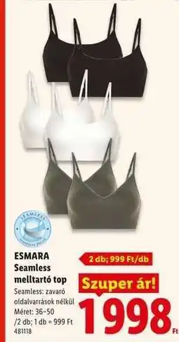 Lidl ESMARA Seamless melltartó top ajánlat