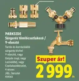 Lidl PARKSIDE Sárgaréz tömlőcsatlakozó / Y-elosztó ajánlat