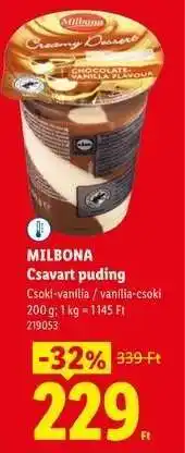 Lidl MILBONA Csavart puding ajánlat
