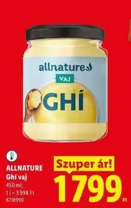 Lidl ALLNATURE GHÍ VAJ ajánlat