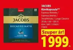 Lidl Jacobs kávékapszula ajánlat