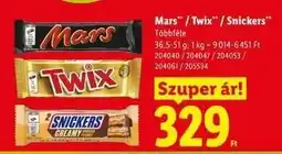 Lidl Mars / Twix / Snickers ajánlat