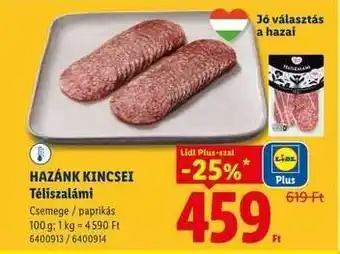 Lidl HAZÁNK KINCSEI Téliszalámi ajánlat