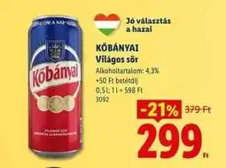 Lidl KŐBÁNYAI Világos sör ajánlat