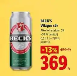 Lidl BECK’S ajánlat
