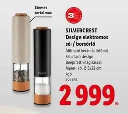 Lidl SILVERCREST Design elektromos só-/ borsőrlő ajánlat