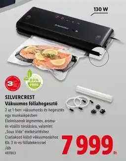 Lidl Silvercrest Vákuumos fóliahegesztő ajánlat