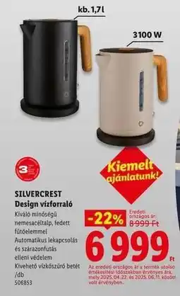 Lidl SILVERCREST Design vízforraló ajánlat