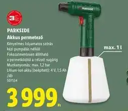 Lidl PARKSIDE Akkus permetező ajánlat