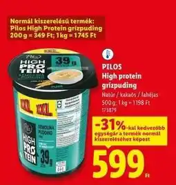 Lidl Pilos High Protein grízpuding ajánlat
