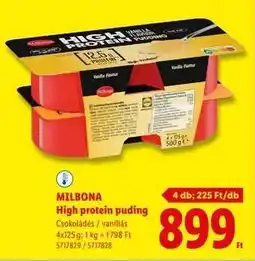 Lidl MILBONA High Protein puding ajánlat