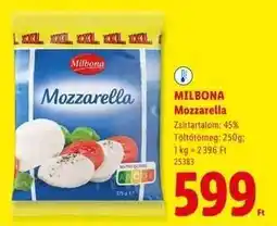 Lidl MILBONA Mozzarella ajánlat