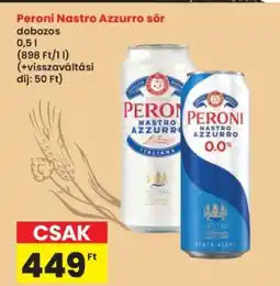 Interspar Peroni Nastro Azzurro sör ajánlat