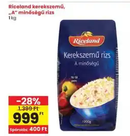Interspar Riceland kerekszemű, „A” minőségű rizs ajánlat