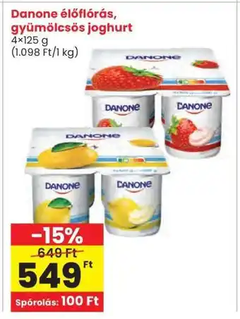 Interspar Danone élőflórás, gyümölcsös joghurt ajánlat
