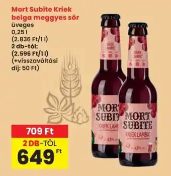 Interspar Mort Subite Kriek belga meggyes sör ajánlat