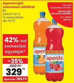 Spar APENTA Light szénsavas üdítőital ajánlat