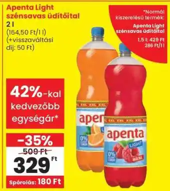 APENTA Light szénsavas üdítőital