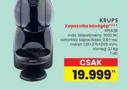 Spar KRUPS Kapszulás kávégép ajánlat