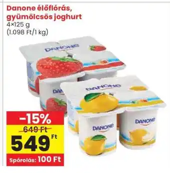 Spar Danone élőflórás, gyümölcsös joghurt ajánlat